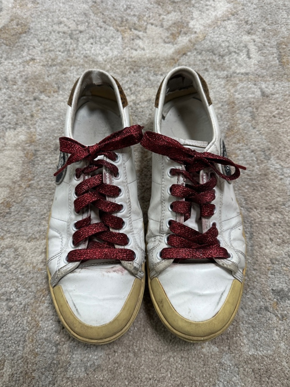 Saint Laurent Paris Glitter Diamond Patch Low Top Sneakers - Picture 6 of 8